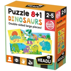 Headu Puzzle 8+1 Dinosaurs (2-5 Yaş) IT-22243 - Thumbnail