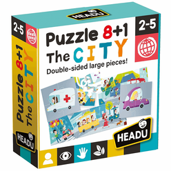 Headu Puzzle 8+1 The City (2-5 Yaş) IT-20580 - Thumbnail