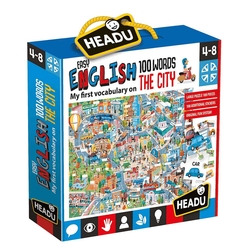 Headu Puzzle Easy English 100 Words The City (4-8 Yaş) IT-21000 - Thumbnail