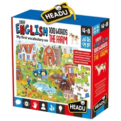 Headu Puzzle Easy English 100 Words The Farm (3-6 Yaş) IT-20997 - Thumbnail