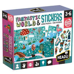 Headu Puzzle Fantastic World+Stickers (3-6 Yaş) MU-24933 - Thumbnail