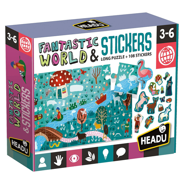 Headu Puzzle Fantastic World+Stickers (3-6 Yaş) MU-24933 