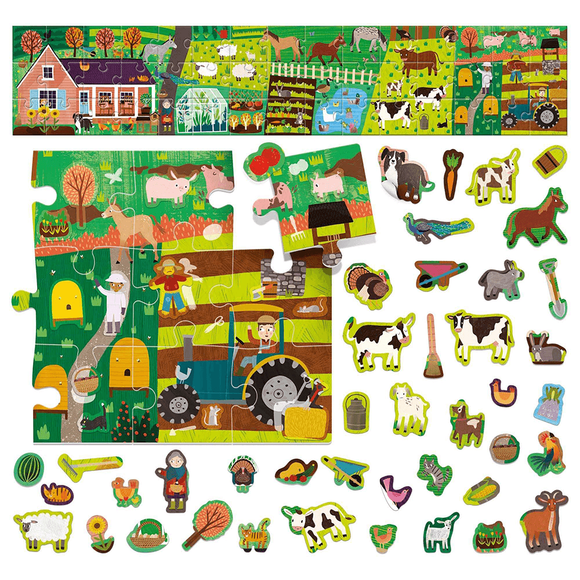 Headu Puzzle Farm & 106 Stickers (3-6 Yaş) MU-24926