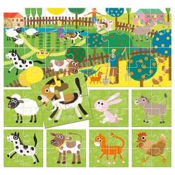 Headu Puzzle My Farm 8+1 (2-5 yaş) IT20867 - Thumbnail