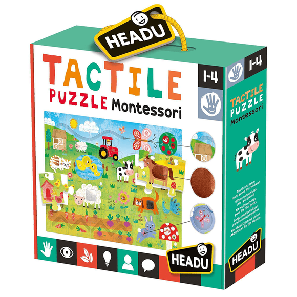 Headu Puzzle Tactile Montessori (1-4 Yaş) MU-23592