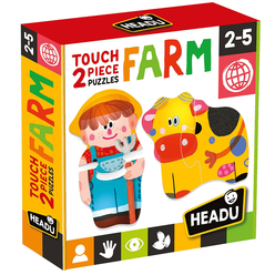 Headu Puzzle Touch 2 Pieces Farm (2-5 Yaş) MU-24889 - Thumbnail