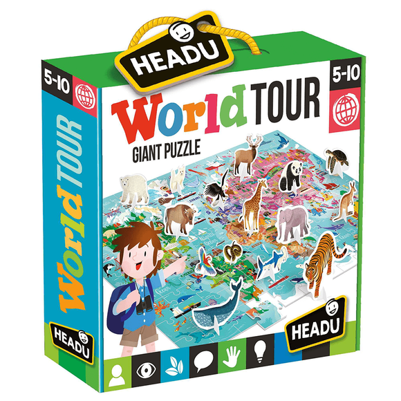 Headu Puzzle World Tour Giant Puzzle (5-10 Yaş) MU-26258