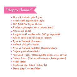 Hepsi Şirin Happy Colorful Planner Tarihsiz Ajanda - Thumbnail