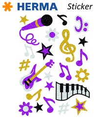 Herma - Herma Çocuk Etiketleri Işıltılı Müzik İşaretleri 3276