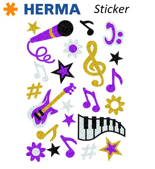 Herma Çocuk Etiketleri Işıltılı Müzik İşaretleri 3276