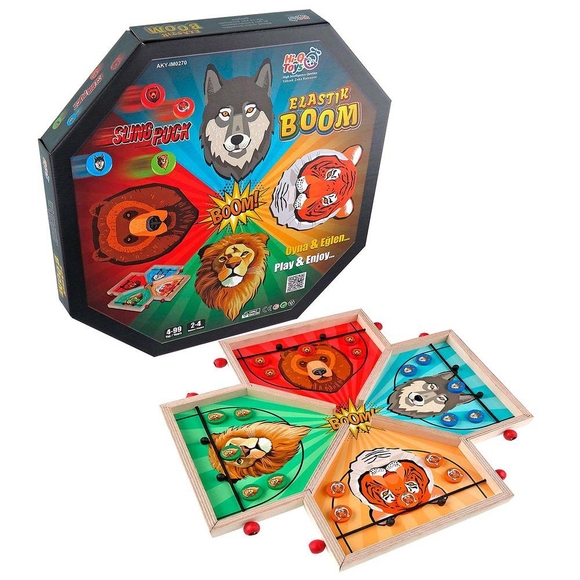 Hi-Q Toys Elastik Boom (Slingpuck) Eğlenceli Aile Oyunu AKY-IM0270