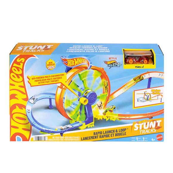 Hot Wheels Hızlı Fırlatma ve Döngü Parkuru Oyun Seti JBX65