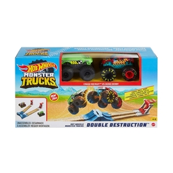 Hot Wheels Monster Trucks Çifte Çarpışma Oyun Seti GYC80 - Thumbnail