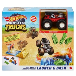 Hot Wheels Monster Trucks Fırlat ve Çarpış Oyun Seti GVK08 - Thumbnail