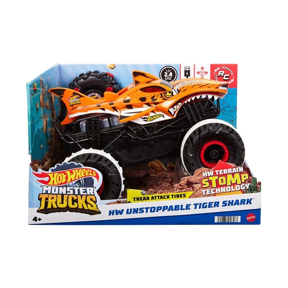 Hot Wheels R/C Monster Trucks Durdurulamaz Tiger Shark 1:15 Mass HGV87