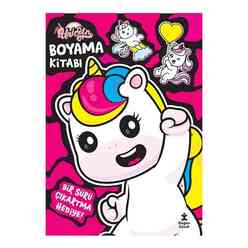 I Love Unicorn - Boyama Kitabı - Şeker Pembe - Bir Sürü Çıkartma Hediye! - Thumbnail