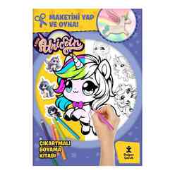 I Love Unicorn Çıkartmalı Boyama Kitabı - Maketini Yap ve Oyna! - Thumbnail