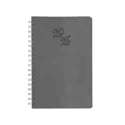İlpen - İlpen 17x24 Spiralli Termo Deri Ajanda 2025 Gri 6446