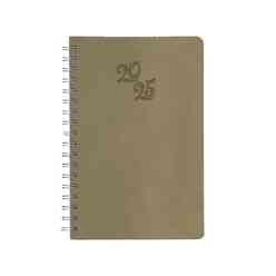 İlpen - İlpen 17x24 Spiralli Termo Deri Ajanda 2025 Krem 6446