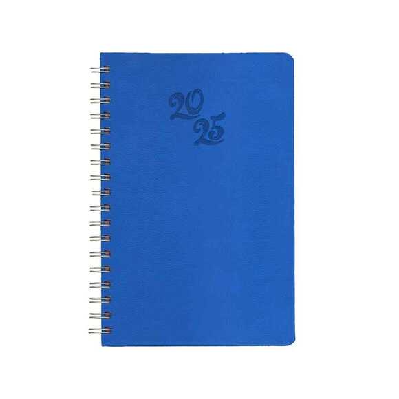 İlpen 17x24 Spiralli Termo Deri Ajanda 2025 Lacivert 6446