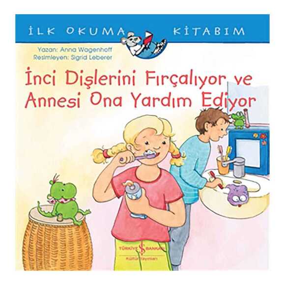 İnci Dişlerini Fırçalıyor Ve Annesi Ona Yardım Ediyor