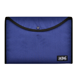 Jacbag Çıtçıtlı Kumaş Zarf Dosya A4 Mavi - Thumbnail