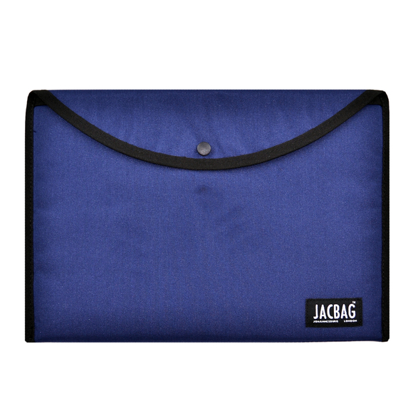 Jacbag Çıtçıtlı Kumaş Zarf Dosya A4 Mavi