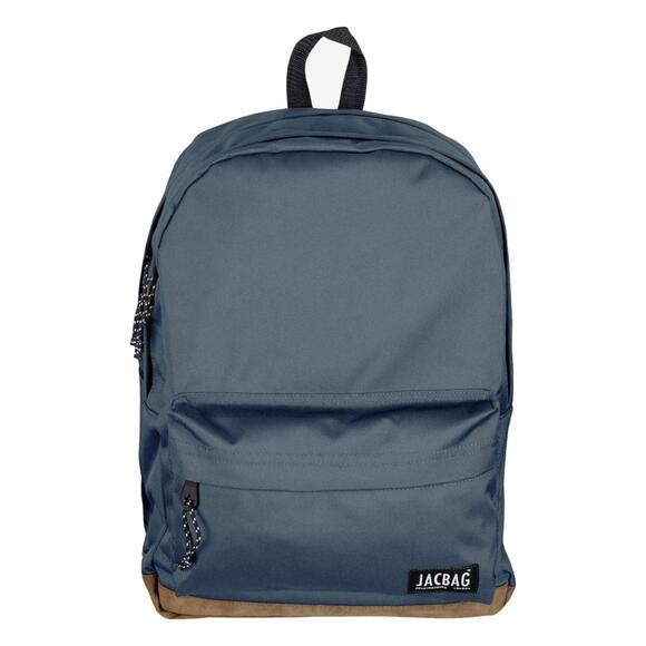 Jacbag Jac-56 Campus Deri Tabanlı İki Bölmeli Sırt Çantası Gri