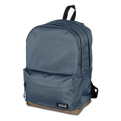 Jacbag Jac-56 Campus Deri Tabanlı İki Bölmeli Sırt Çantası Gri - Thumbnail