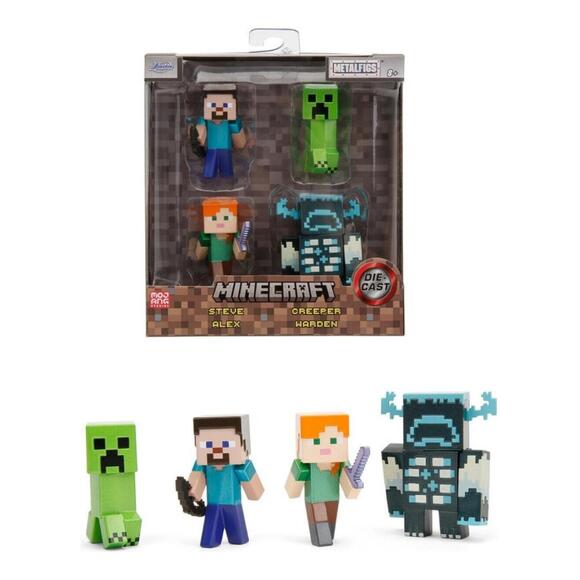 Jada Minecraft Metalfigs 4’lü Die-Cast Figür Seti 2,5 İnç 9334337314R00