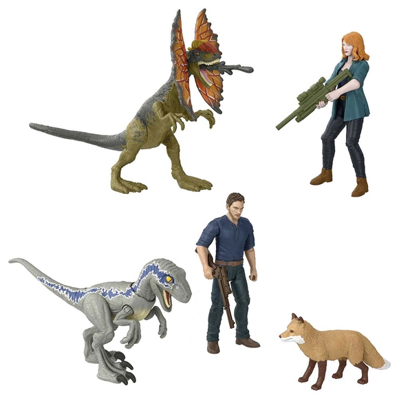 Jurassic World Karakter ve Dinozor Figürü Paketi HDX46
