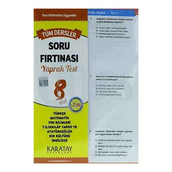 Karatay 8 Sınıf Tüm Dersler Yaprak Test Soru Fırtınası