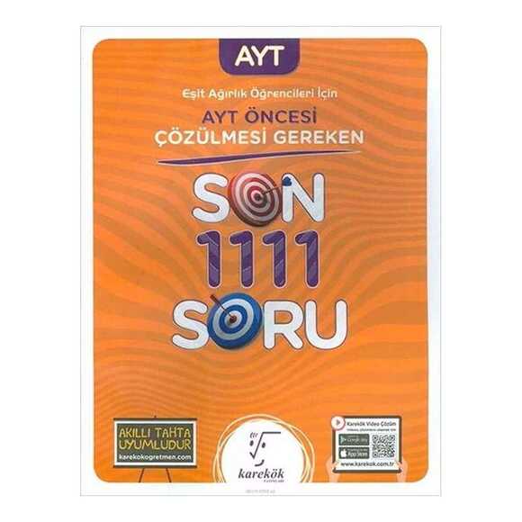 Karekök AYT den Önce Çözülmesi Gereken Sonra 1111 Soru(Eşit Ağırlık)