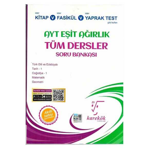 Karekök AYT Eşit Ağırlık Tüm Dersler Soru Bankası