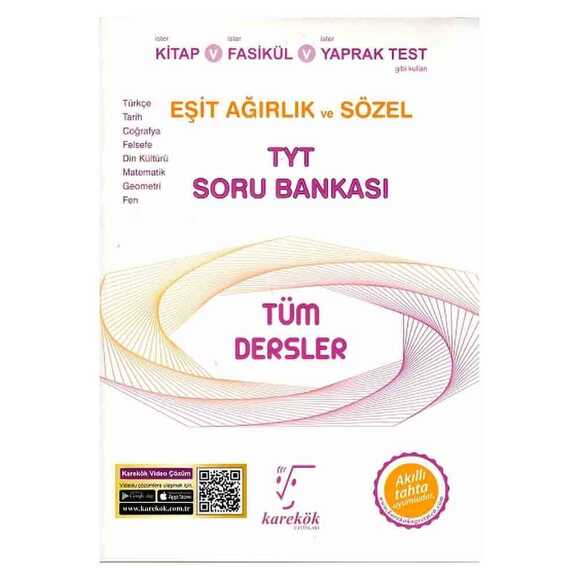 Karekök TYT Tüm Dersler Eşit Ağırlık ve Sözel Soru Bankası