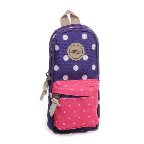 Kaukko Kalem Çantası Dots Mor K2113