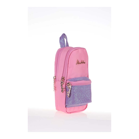 Kaukko Magical Junior Bag Kalem Çantası Simli-Roz K2285