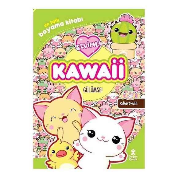 Kawaii Gülümse! En Tatlı Çıkartmalı Boyama Kitabı