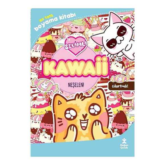 Kawaii Neşelen! En Tatlı Çıkartmalı Boyama Kitabı