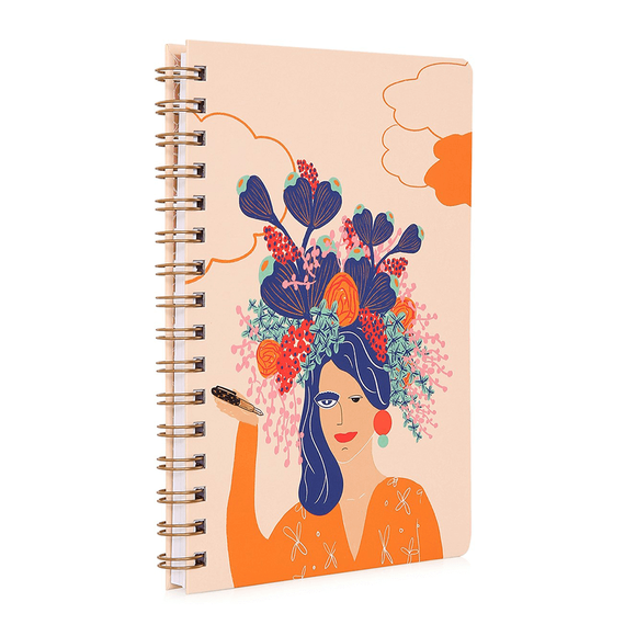 Kayansel for fulique Kadın Spiralli Noktalı Defter 14.8x21cm