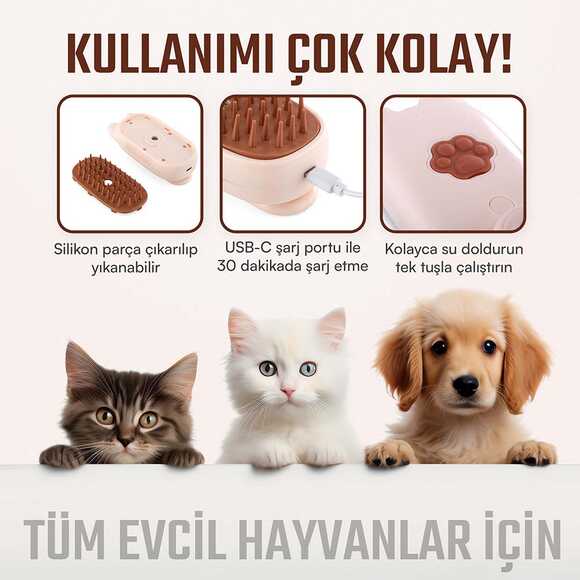 Kedi ve Köpek Tarağı Buharlı Bej YQ1127I