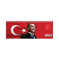 Keskin 12X33,5 Spiralli Haftalık Masa Ajandası 100.Yıl 2023 830090-99 Aj-65 - Thumbnail