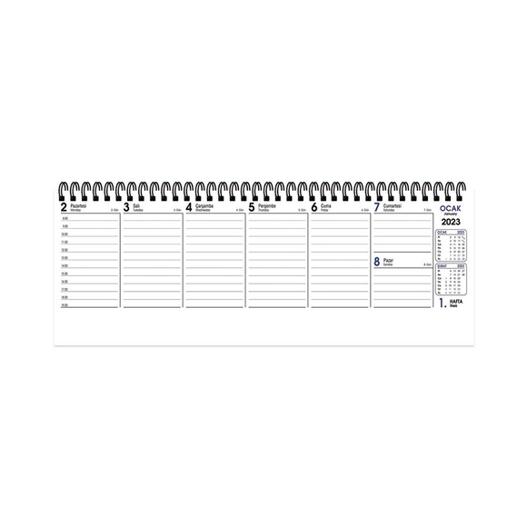 Keskin 12X33,5 Spiralli Haftalık Masa Ajandası Sarı Çiçek 2023 830092-99 Aj-65