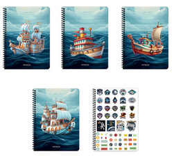 Keskincolor - Keskin 16,5x22,5cm 80yp. Spiralli Pp Kapak Gemi Çizgili 324241-99