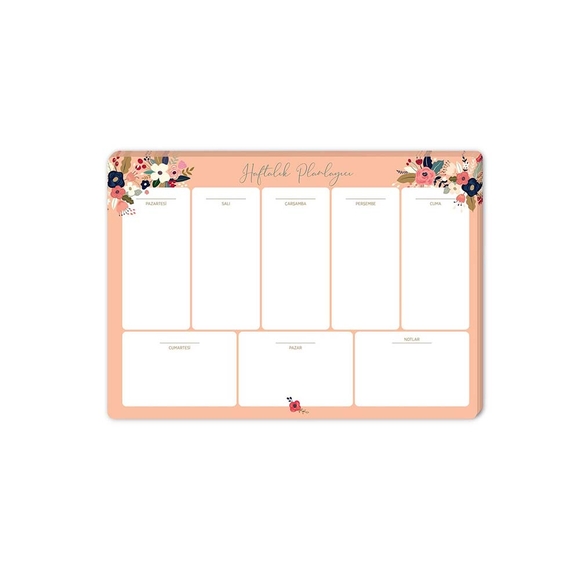 Keskin 17X24 Haftalık Planner Pudra 830123