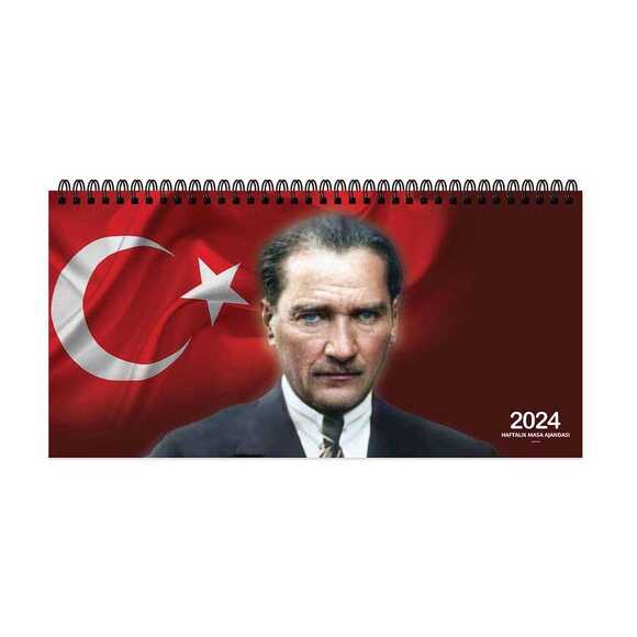 Keskin 2024 16x33 Spr. Haftalık Masa Ajandası Atatürk 830083-99