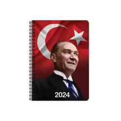 Keskin 2024 17X24 Atatürk Günlük Spiralli Ajanda-Cumhurbaşkanı - Thumbnail