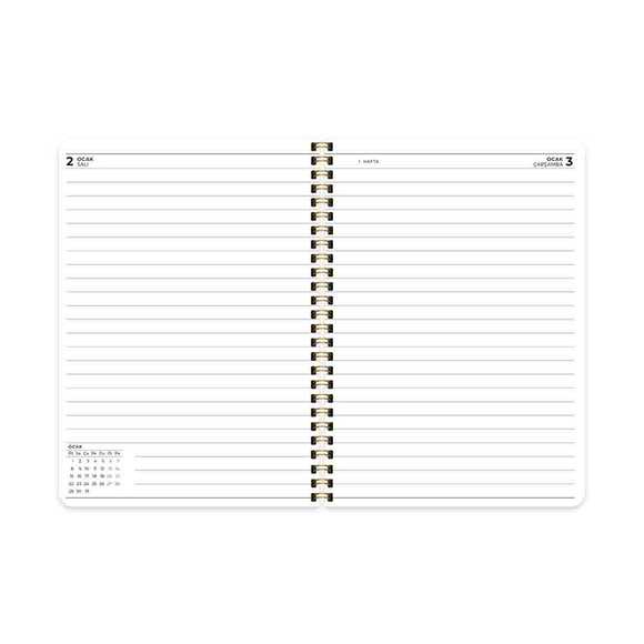 Keskin 2024 A5 Spiralli Sert Kp.Günlük Ajanda Yeşil 830483 