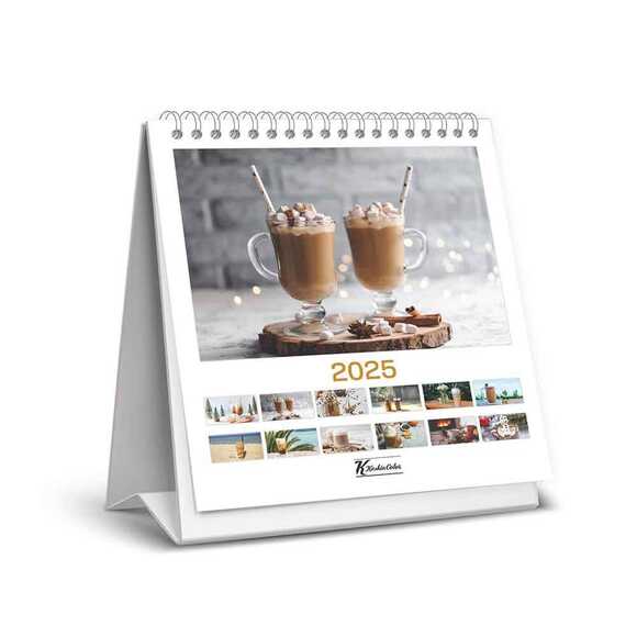 Keskin 2025 Kare Masa Takvimi Kahve 600028-99