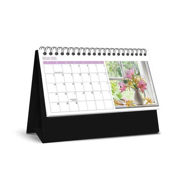 Keskin 2025 Plastik Üçgen Masa Takvimi Çiçek 600044-99